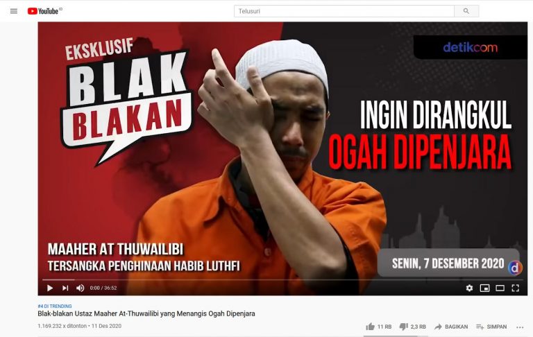 Read more about the article TRENDING! Video Blak-Blakan Ustaz Maaher At-Thuwailibi yang Menangis Ogah Dipenjara